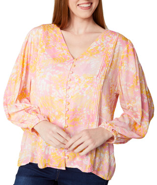 Thumbnail 2: BUNULU Bunulu Womens Long Sleeve Metallic Buttoned Top 