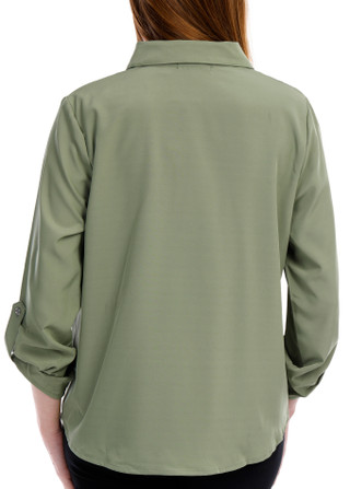 Thumbnail 3: Notations Notations Womens 3/4 Sleeve Button Down Top 