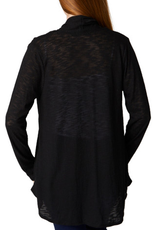 Thumbnail 4: Cure Apparel Cure Apparel Womens Long Sleeve Slub Ribbed Cardigan 