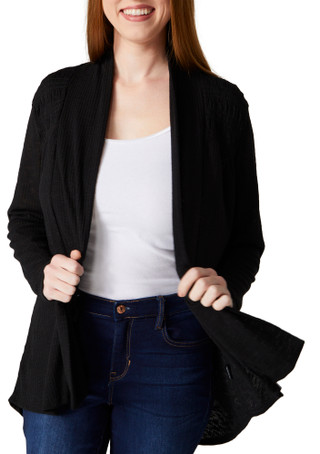 Thumbnail 2: Cure Apparel Cure Apparel Womens Long Sleeve Slub Ribbed Cardigan 