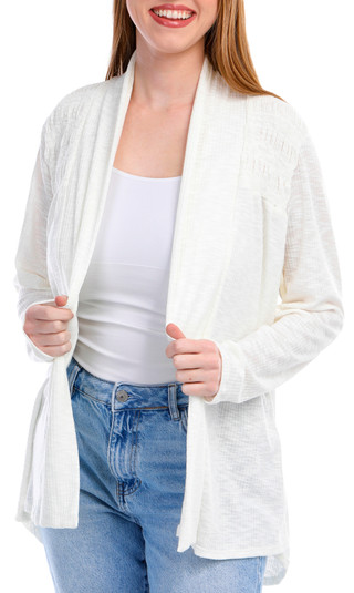 Thumbnail 4: Cure Apparel Cure Apparel Womens Long Sleeve Slub Ribbed Cardigan 