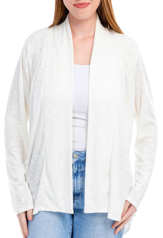 Thumbnail 1: Cure Apparel Cure Apparel Womens Long Sleeve Slub Ribbed Cardigan 