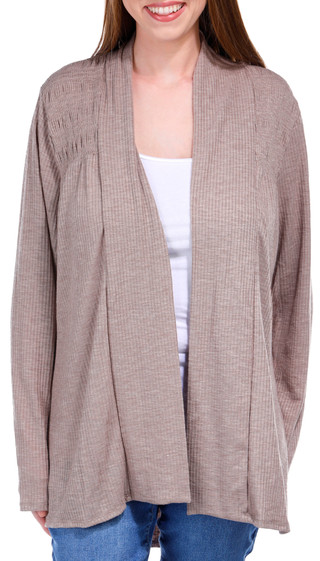 Thumbnail 1: Cure Apparel Cure Apparel Womens Long Sleeve Slub Ribbed Cardigan 