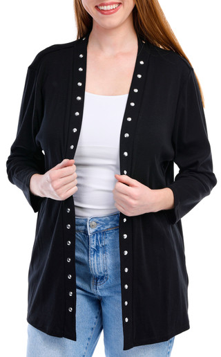 Thumbnail 1: Rafaella Rafaella Womens Grommet Cardigan 