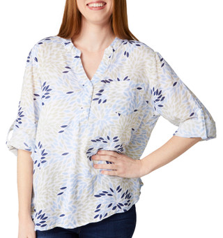 Thumbnail 1: Dash Dash Womens 3/4 Sleeve Slub Gauze Henley Top 