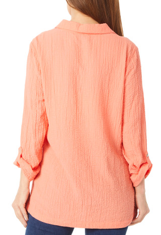 Thumbnail 4: Erin London Erin London Womens Solid Pucker 3/4 Sleeve Top 
