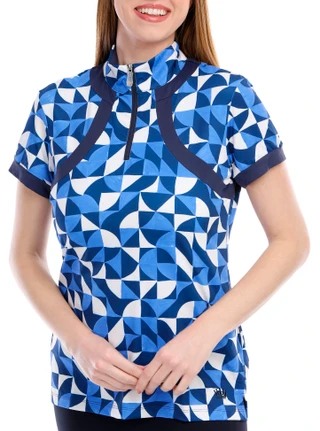 Thumbnail 8: KASTEL Kastel Womens Active Short Sleeve Geo Print 1/4 Zip Top 
