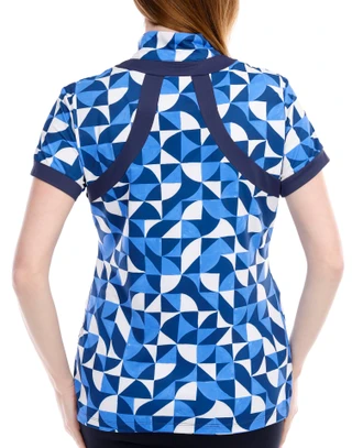 Thumbnail 6: KASTEL Kastel Womens Active Short Sleeve Geo Print 1/4 Zip Top 