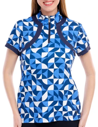 Thumbnail 2: KASTEL Kastel Womens Active Short Sleeve Geo Print 1/4 Zip Top 