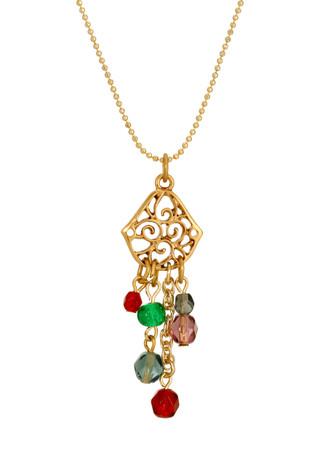 Thumbnail 1: 1928 Jewelry 1928 Jewelry Filigree Colored Bead Necklace 