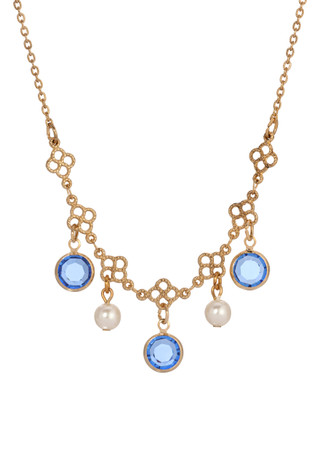 Thumbnail 1: 1928 Jewelry 1928 Jewelry Gold Tone Crystal Faux Pearl Necklace 