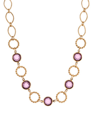 Thumbnail 2: 1928 Jewelry 1928 Jewelry Purple Round Crystal Necklace 