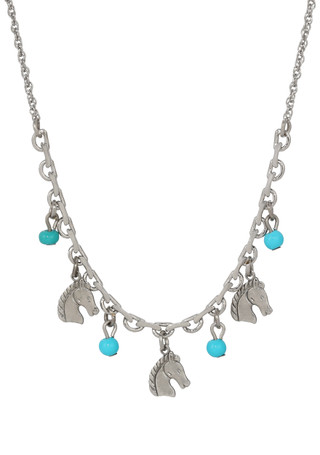 Thumbnail 1: 1928 Jewelry 1928 Jewelry Turquoise Bead Horse Necklace 