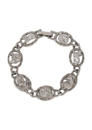 Thumbnail 1: 1928 Jewelry 1928 Jewelry Oval Cat Station Clasp Bracelet 