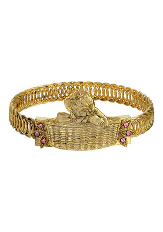 Thumbnail 1: 1928 Jewelry 1928 Jewelry Cat In A Basket Slip On Bracelet 