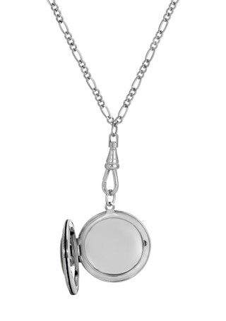 Thumbnail 2: 1928 Jewelry 1928 Jewelry Black Decal Pink Flower Locket Necklace 