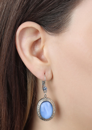 Thumbnail 2: 1928 Jewelry 1928 Jewelry Vintage Oval Moonstone Crystal Drop Earrings 