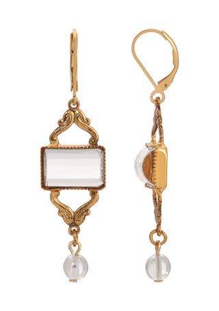 Thumbnail 1: 1928 Jewelry 1928 Jewelry Oval Clear Glass Chandelier Earrings 