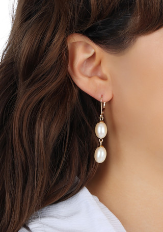 Thumbnail 2: 1928 Jewelry 1928 Jewelry Double Faux Pearl Drop Earrings 