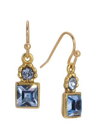 Thumbnail 1: 1928 Jewelry 1928 Jewelry Light Sapphire Stones Drop Wire Earrings 