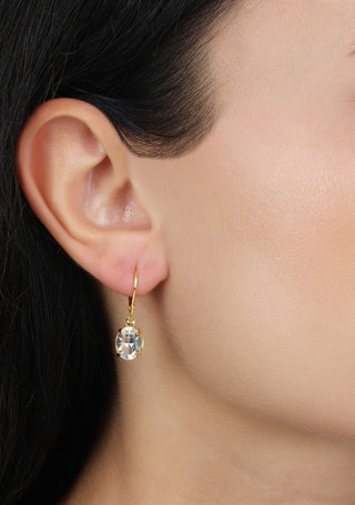 Thumbnail 4: 1928 Jewelry 1928 Jewelry Clear Crystal Drop Leverback Earrings 