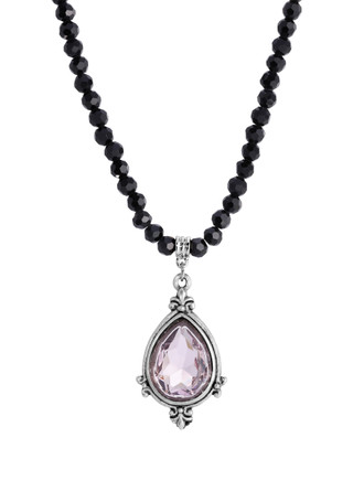 Thumbnail 1: 1928 Jewelry 1928 Jewelry Black Bead Light Purple Necklace 