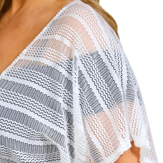 Thumbnail 3: In Gear In Gear Plus Solid Woven Mesh Kimono Tunic Coverup 