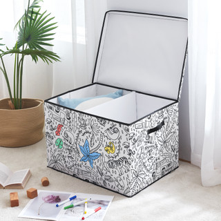 Thumbnail 2: Baum Kids Large Coloring Lidded Trunk & 4 Pk Washable Markers 