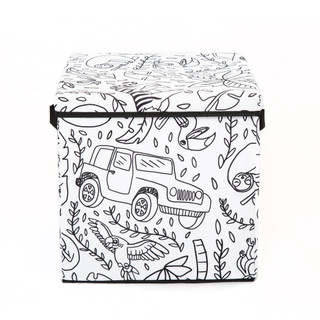 Thumbnail 3: Baum Kids Coloring Lidded Storage Cube & 4 Pk Washable Markers 