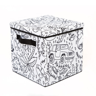 Thumbnail 4: Baum Kids Coloring Lidded Storage Cube & 4 Pk Washable Markers 
