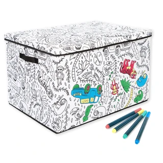 Thumbnail 4: Baum Kids Medium Coloring Lidded Trunk & 4 Pk. Washable Markers 