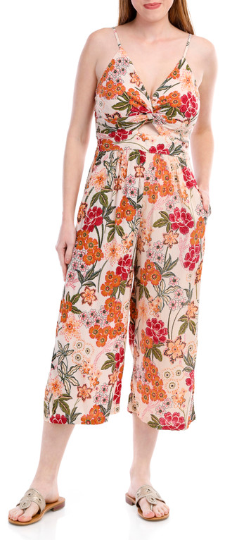 Thumbnail 1: Angie Angie Juniors Sleeveless Twist Front Cropped Jumpsuit 