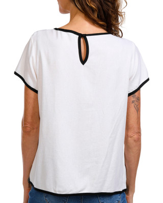 Thumbnail 2: Blue Sol Blue Sol Womens Keyhole Short Sleeve Top 