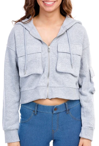 Thumbnail 3: Jolie & Joy Jolie & Joy Juniors Cropped Cargo Zip Up Jacket 
