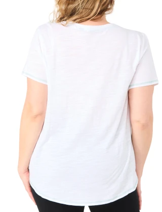 Thumbnail 4: Blue Sol Plus Solid Luxey V-Neck Short Sleeve Top 
