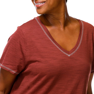 Thumbnail 5: Blue Sol Plus Solid Luxey V-Neck Short Sleeve Top 