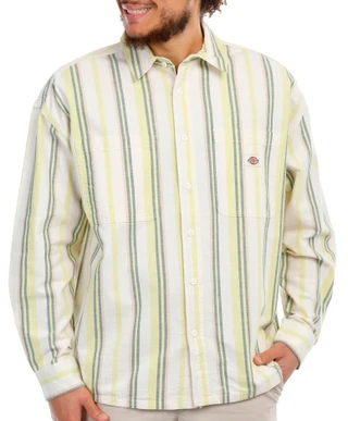 Thumbnail 3: Dickies Dickied Men's Striped Long Sleeve Button Down Shirt 