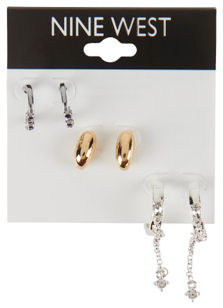 Thumbnail 6: NINE WEST Nine West 3 pc Hoop With Post-Back Earring Set 