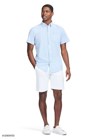 Thumbnail 4: IZOD IZOD Men's Short Sleeve Button Down Shirt 