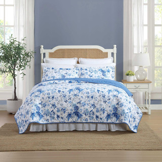Thumbnail 1: Laura Ashley Laura Ashley Breezy Floral Reversible Quilt Set 