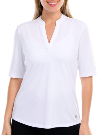 Thumbnail 3: REEL LEGENDS Reel Legends Womens Freeline Mandarin Elbow Sleeve Top 