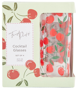 Thumbnail 1: Home Essentials Home Essentials 4Pk Fresh Picks Cherry Cocktail Glasses 