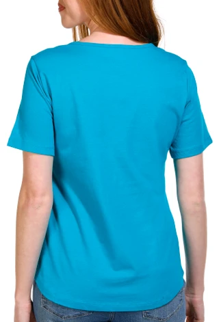 Thumbnail 4: Coral Bay Coral Bay Petite Short Sleeve Keyhole Neck Everyday Tee 