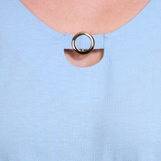 Thumbnail 6: Coral Bay Coral Bay Petite Keyhole Ring Short Sleeve Top 