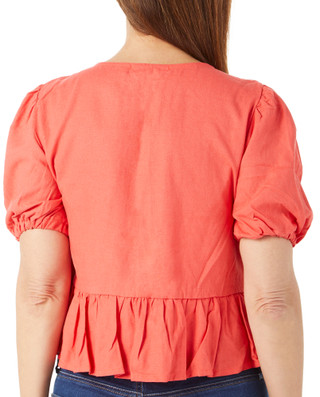 Thumbnail 4: Liberty Love Juniors Solid Tie Front Top 