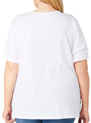 Thumbnail 4: Coral Bay Coral Bay Plus Embellished Flamingo Short Sleeve Top 