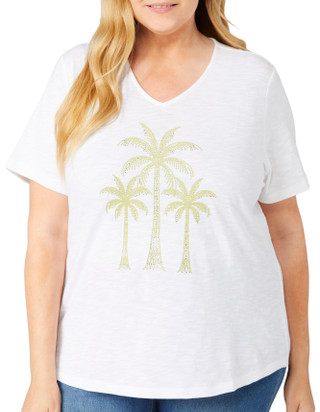 Thumbnail 2: Coral Bay Coral Bay Plus Embellished Short Sleeve Top 