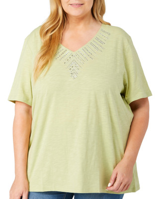 Thumbnail 1: Coral Bay Coral Bay Plus Embellished Short Sleeve Top 