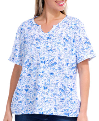 Thumbnail 2: Coral Bay Coral Bay Petite Beach Umbrella Short Sleeve Top 