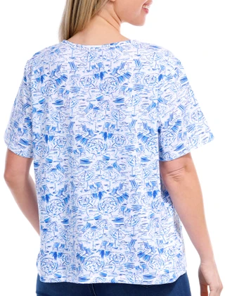Thumbnail 3: Coral Bay Coral Bay Petite Beach Umbrella Short Sleeve Top 